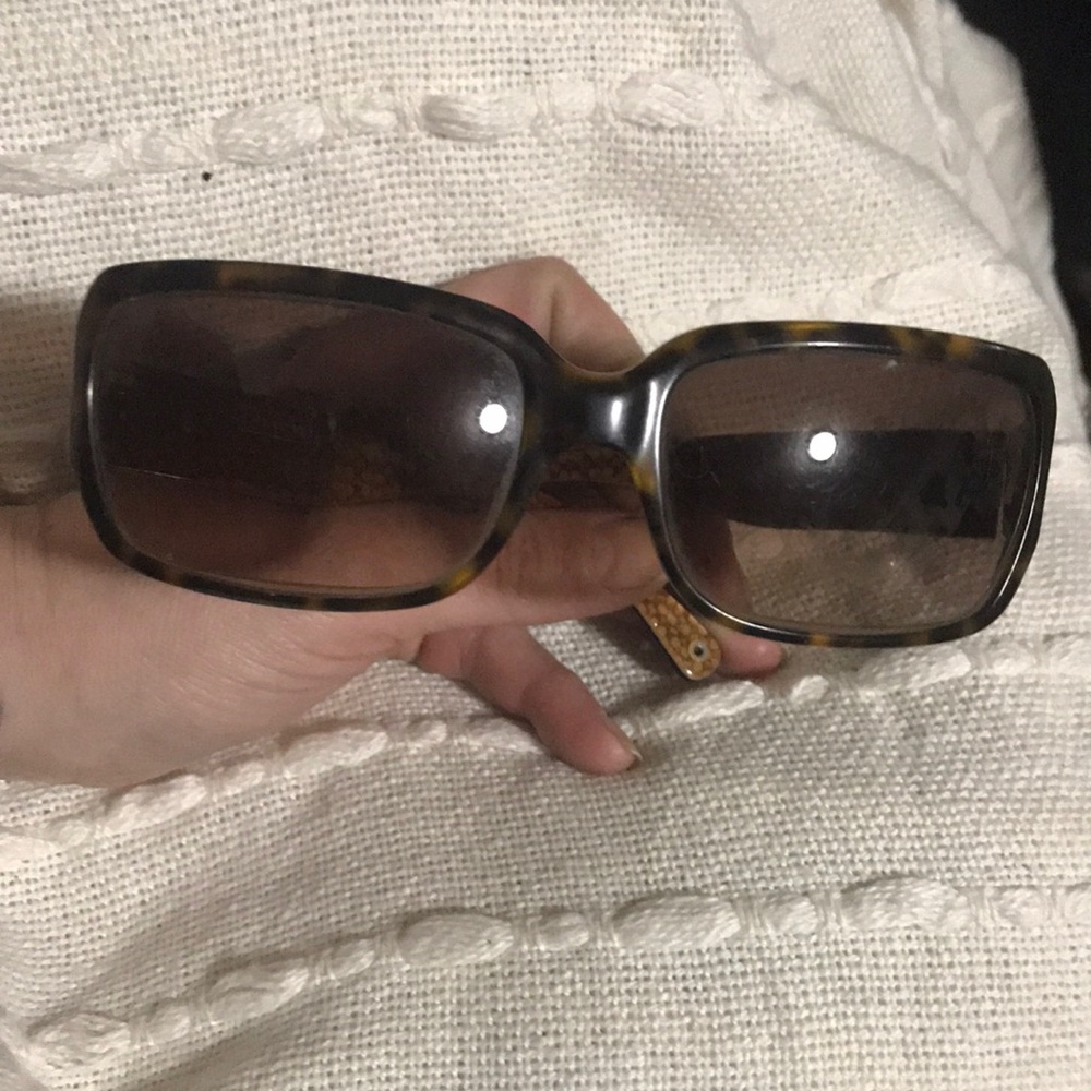 Coach Brown Oversized Sunglasses with Gradient Lenses